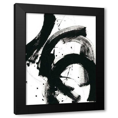 Onyx Gesture II Black Modern Wood Framed Art Print by Vess, June Erica