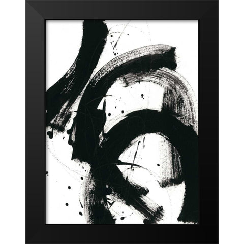 Onyx Gesture II Black Modern Wood Framed Art Print by Vess, June Erica