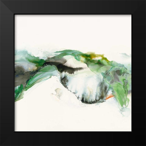 Green Terrain I Black Modern Wood Framed Art Print by Jasper, Sisa