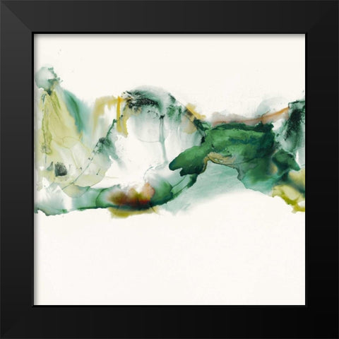 Green Terrain II Black Modern Wood Framed Art Print by Jasper, Sisa