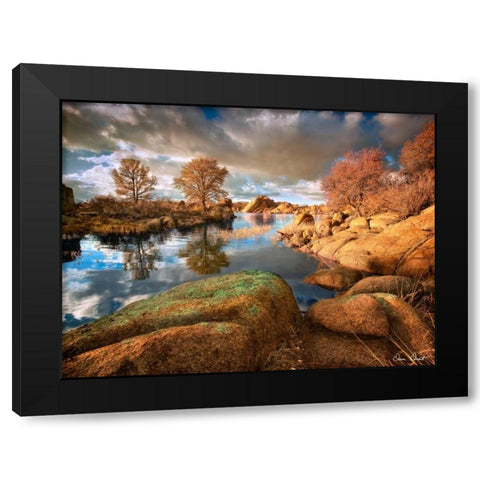 Rocky Lake I Black Modern Wood Framed Art Print by Drost, David