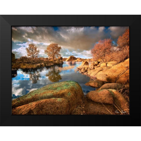 Rocky Lake I Black Modern Wood Framed Art Print by Drost, David