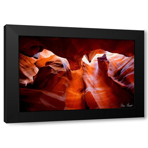 Sun Shining Through Canyon VII Black Modern Wood Framed Art Print with Double Matting by Drost, David