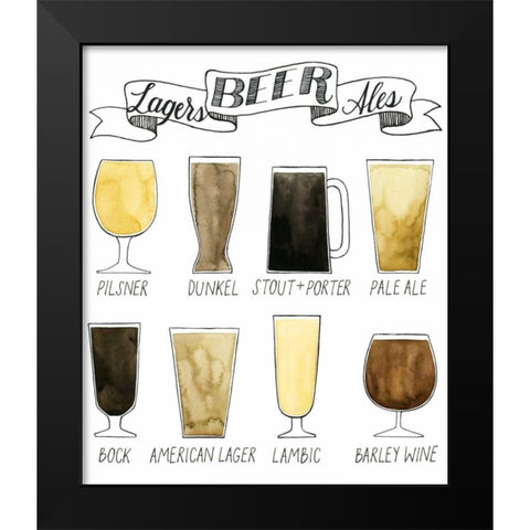 Beer Info Graphic Black Modern Wood Framed Art Print by Popp, Grace