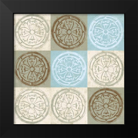 Blue Squared I Black Modern Wood Framed Art Print by Saunders, Alonzo