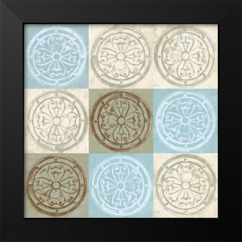 Blue Squared II Black Modern Wood Framed Art Print by Saunders, Alonzo