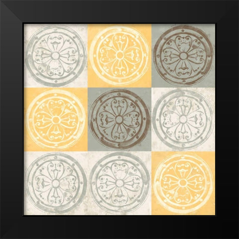 Yellow Squared II Black Modern Wood Framed Art Print by Saunders, Alonzo