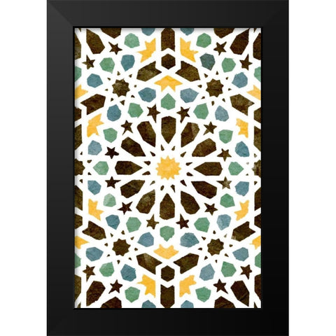 Zellige Board I Black Modern Wood Framed Art Print by Saunders, Alonzo