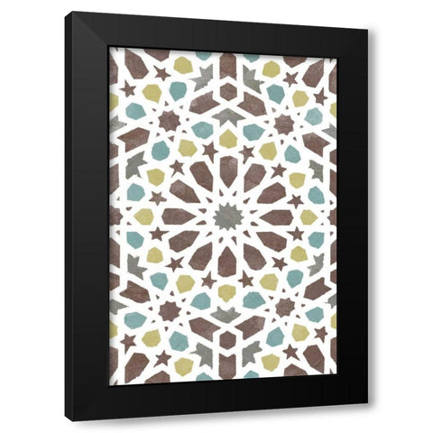 Zellige Board II Black Modern Wood Framed Art Print with Double Matting by Saunders, Alonzo