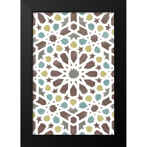 Zellige Board II Black Modern Wood Framed Art Print by Saunders, Alonzo