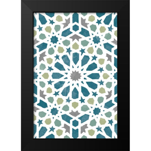 Zellige Board III Black Modern Wood Framed Art Print by Saunders, Alonzo