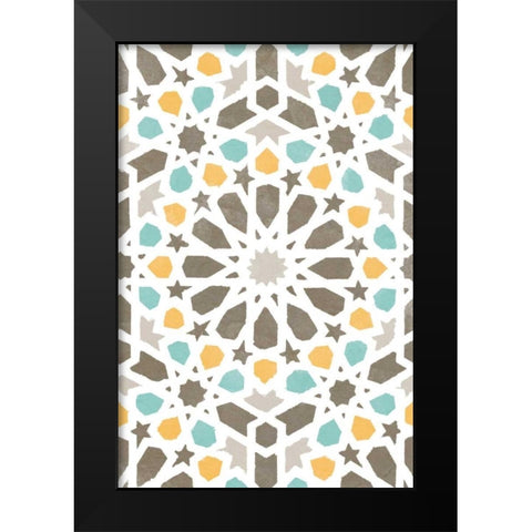 Zellige Board IV Black Modern Wood Framed Art Print by Saunders, Alonzo