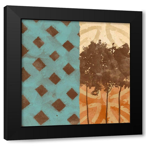 Threes Company Black Modern Wood Framed Art Print by Saunders, Alonzo