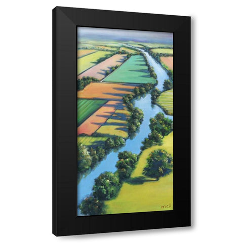 Flying Above I Black Modern Wood Framed Art Print with Double Matting by Mica