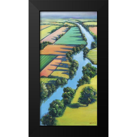 Flying Above I Black Modern Wood Framed Art Print by Mica