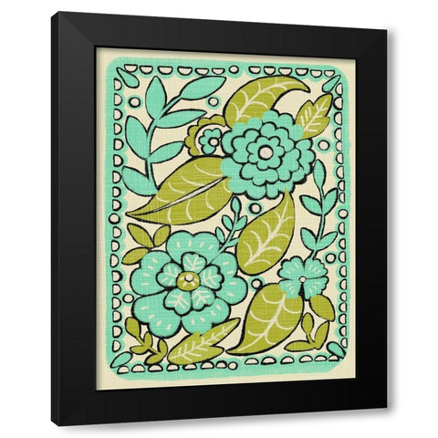 Gouache Florals II Black Modern Wood Framed Art Print by Zarris, Chariklia