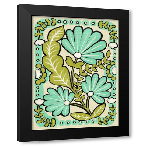 Gouache Florals III Black Modern Wood Framed Art Print by Zarris, Chariklia