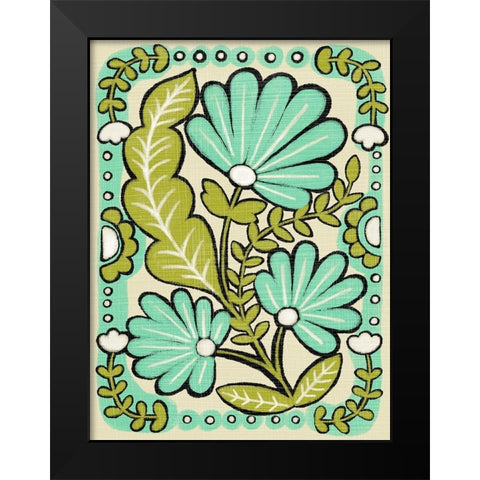 Gouache Florals III Black Modern Wood Framed Art Print by Zarris, Chariklia