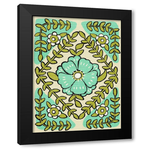 Gouache Florals IV Black Modern Wood Framed Art Print by Zarris, Chariklia