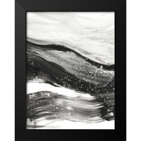 Black Waves I Black Modern Wood Framed Art Print by Harper, Ethan