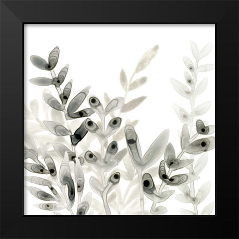 Watermark Foliage III Black Modern Wood Framed Art Print by Vess, June Erica