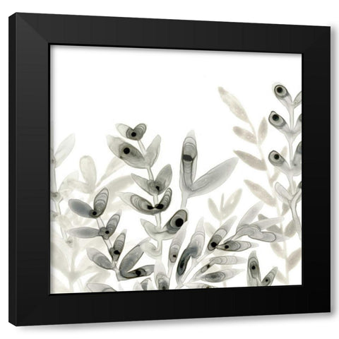 Watermark Foliage IV Black Modern Wood Framed Art Print with Double Matting by Vess, June Erica