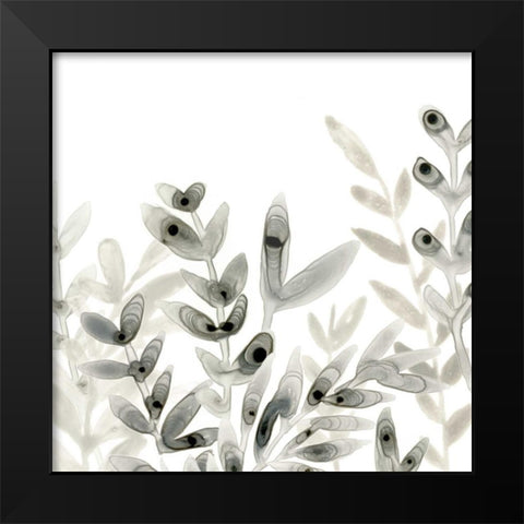 Watermark Foliage IV Black Modern Wood Framed Art Print by Vess, June Erica