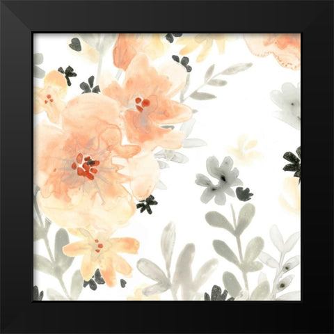 Blush Garden I Black Modern Wood Framed Art Print by Vess, June Erica