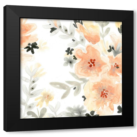 Blush Garden II Black Modern Wood Framed Art Print with Double Matting by Vess, June Erica