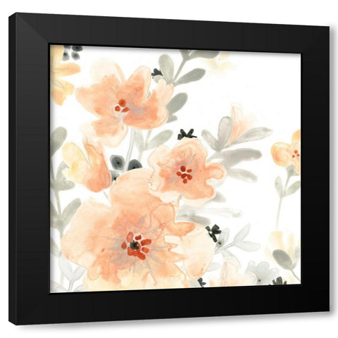 Blush Garden III Black Modern Wood Framed Art Print with Double Matting by Vess, June Erica