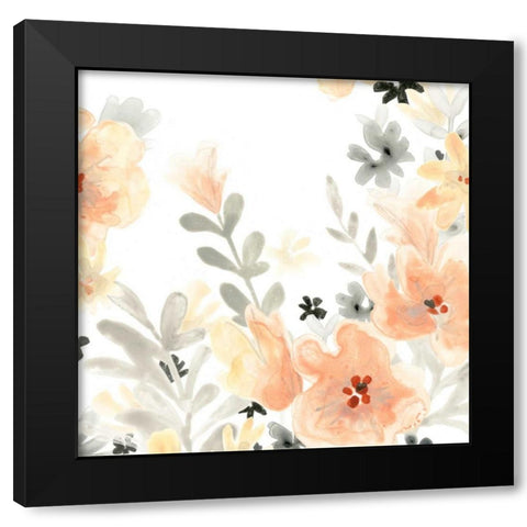 Blush Garden IV Black Modern Wood Framed Art Print by Vess, June Erica