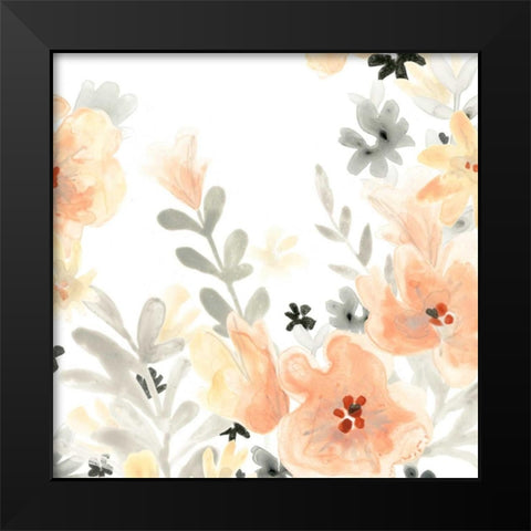 Blush Garden IV Black Modern Wood Framed Art Print by Vess, June Erica
