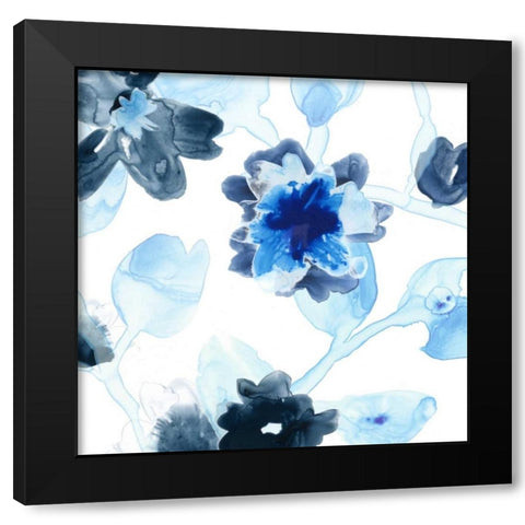 Blue Gossamer Garden I Black Modern Wood Framed Art Print by Vess, June Erica
