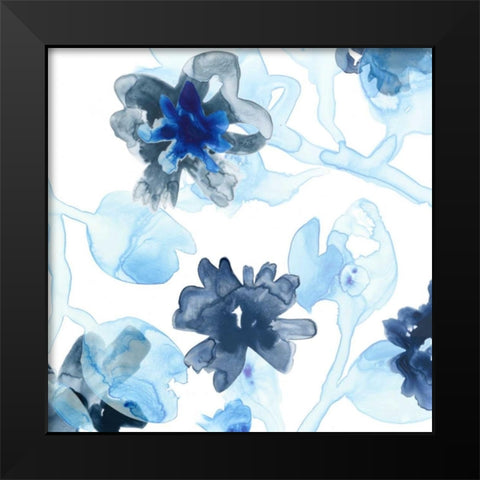 Blue Gossamer Garden II Black Modern Wood Framed Art Print by Vess, June Erica