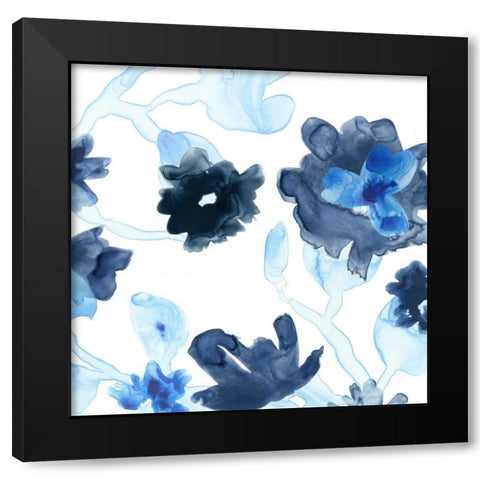 Blue Gossamer Garden III Black Modern Wood Framed Art Print by Vess, June Erica