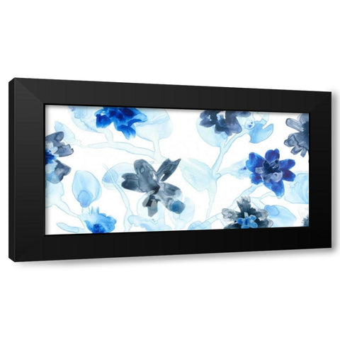Blue Gossamer Garden V Black Modern Wood Framed Art Print with Double Matting by Vess, June Erica
