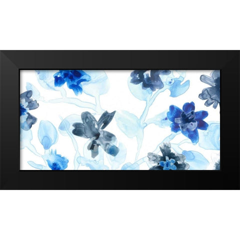 Blue Gossamer Garden V Black Modern Wood Framed Art Print by Vess, June Erica