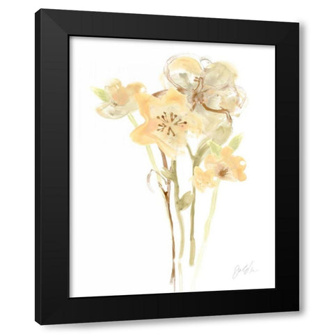 Apricot Dusk I Black Modern Wood Framed Art Print by Vess, June Erica