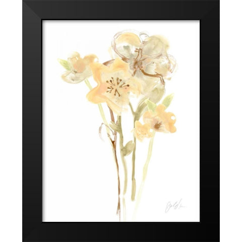 Apricot Dusk I Black Modern Wood Framed Art Print by Vess, June Erica