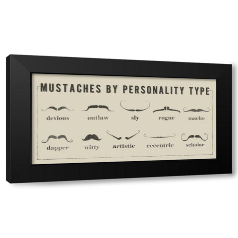 Mustaches Personalities Black Modern Wood Framed Art Print with Double Matting by Johnson, Jason