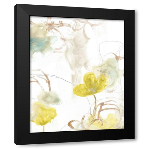 Floral Arc I Black Modern Wood Framed Art Print by Vess, June Erica