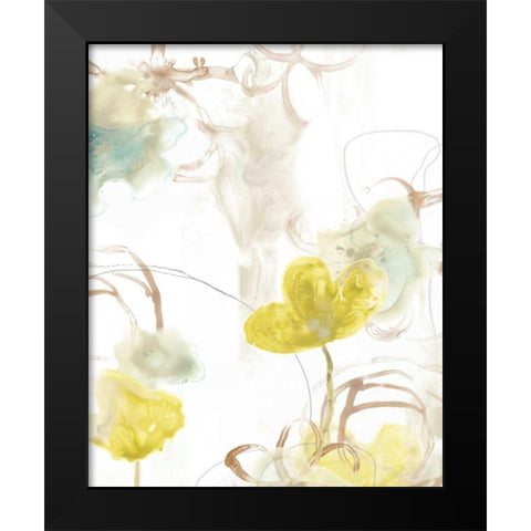 Floral Arc I Black Modern Wood Framed Art Print by Vess, June Erica