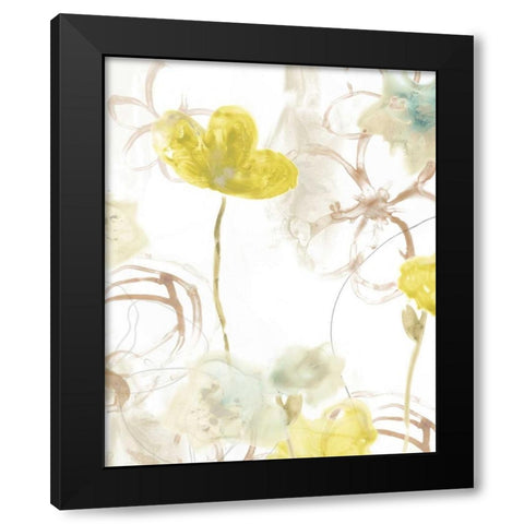 Floral Arc II Black Modern Wood Framed Art Print by Vess, June Erica