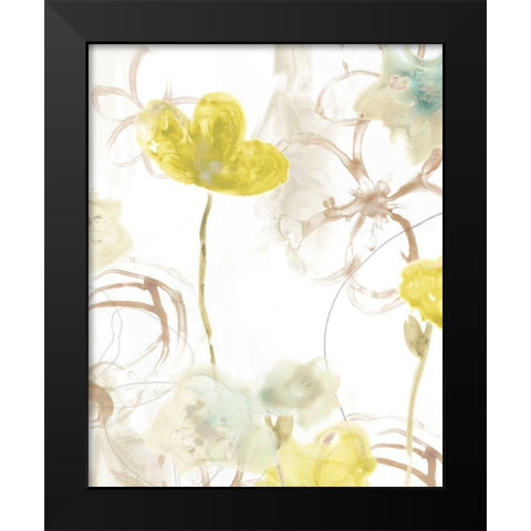 Floral Arc II Black Modern Wood Framed Art Print by Vess, June Erica