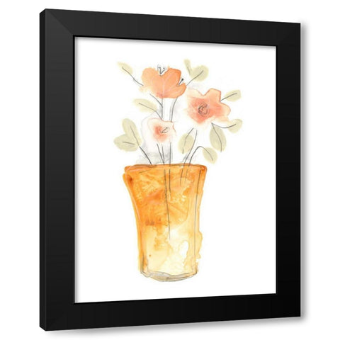 Blossom Pop Study I Black Modern Wood Framed Art Print by Vess, June Erica