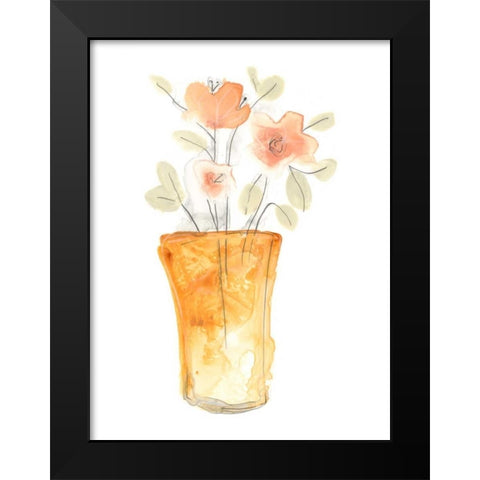 Blossom Pop Study I Black Modern Wood Framed Art Print by Vess, June Erica