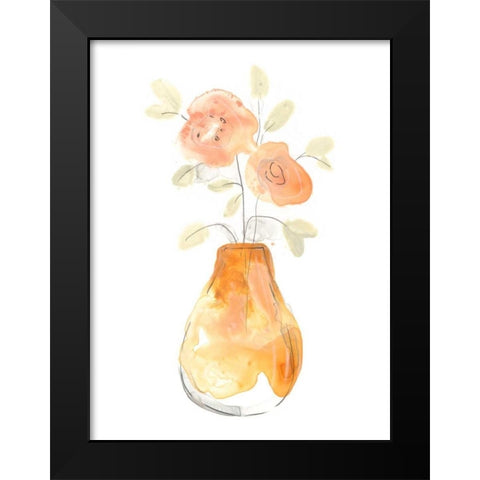 Blossom Pop Study II Black Modern Wood Framed Art Print by Vess, June Erica