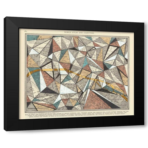 Modern Map of Paris Black Modern Wood Framed Art Print by Galapon, Nikki