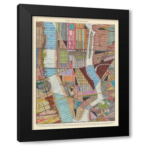 Modern Map of New York II Black Modern Wood Framed Art Print with Double Matting by Galapon, Nikki