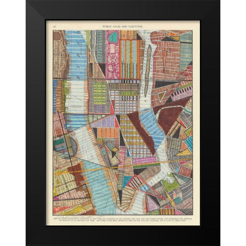 Modern Map of New York II Black Modern Wood Framed Art Print by Galapon, Nikki